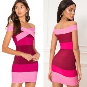 Revolve Superdown Pinky Mini Dress Medium Off-the-shoulder Bandage Valentines